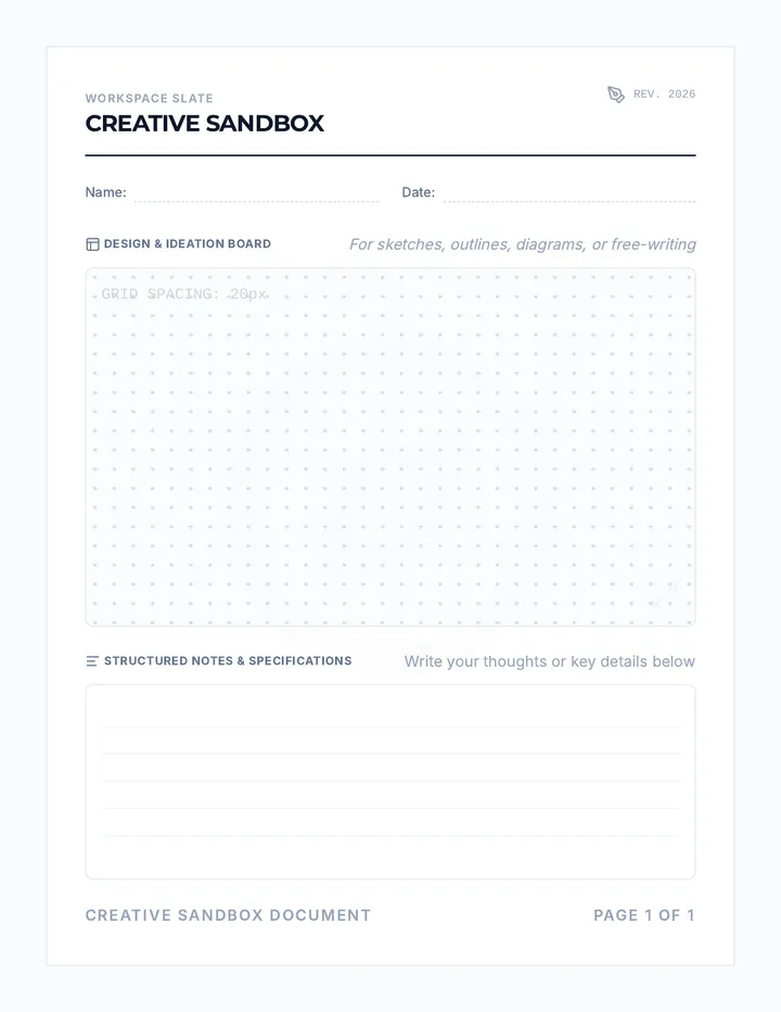 Creative Sandbox Draftpad