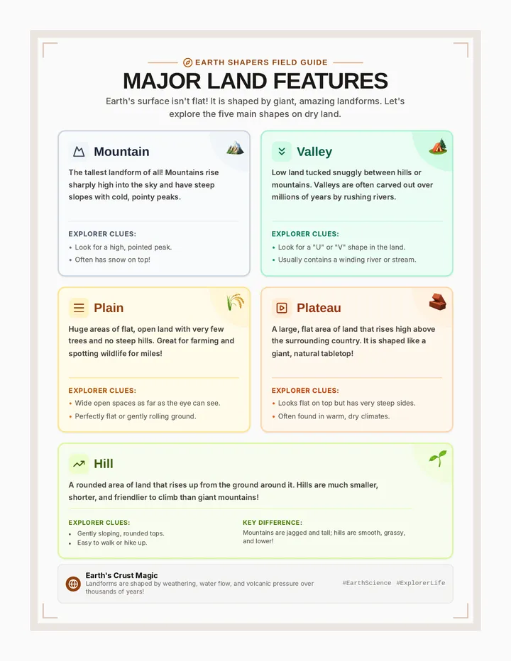 Major Land Features Anchor Chart