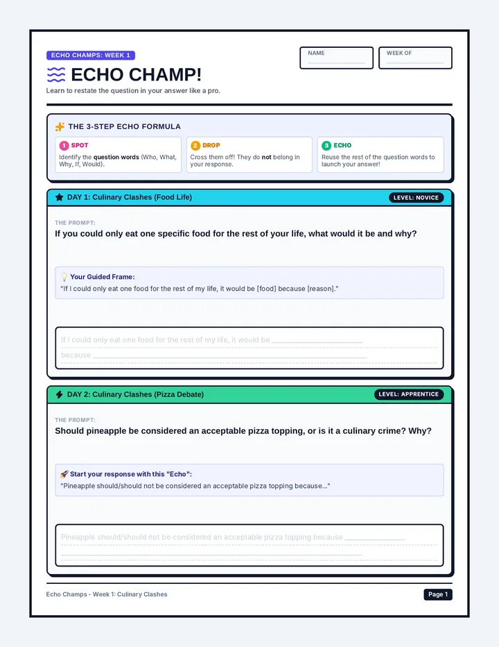 Echo Champ Tracker Phase 1
