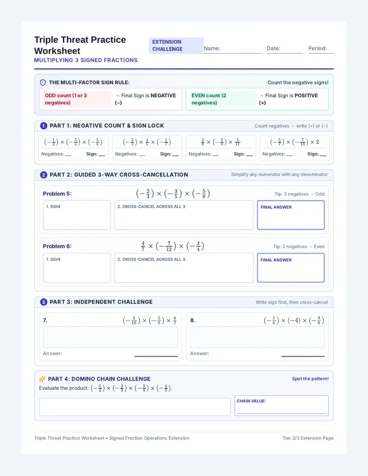 Triple Threat Practice Worksheet