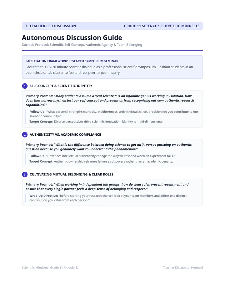 Autonomous Discussion Guide