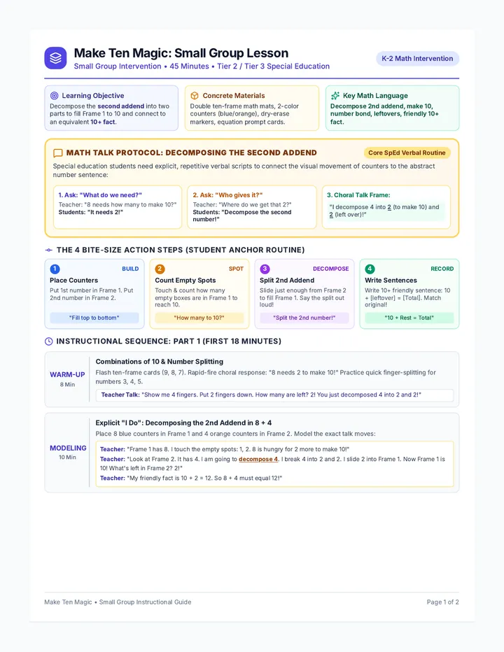 Make Ten Lesson Plan