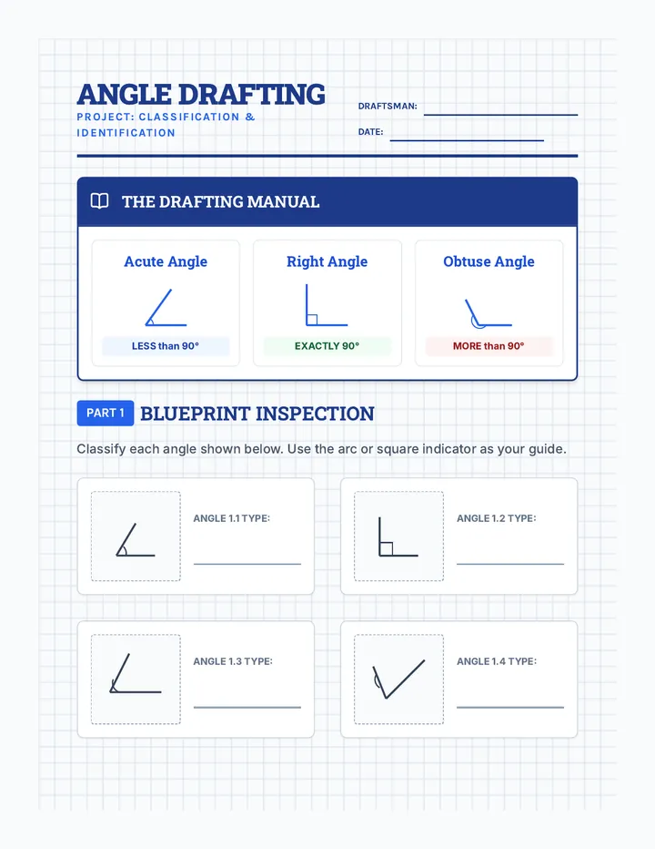 Angle Drafting Worksheet