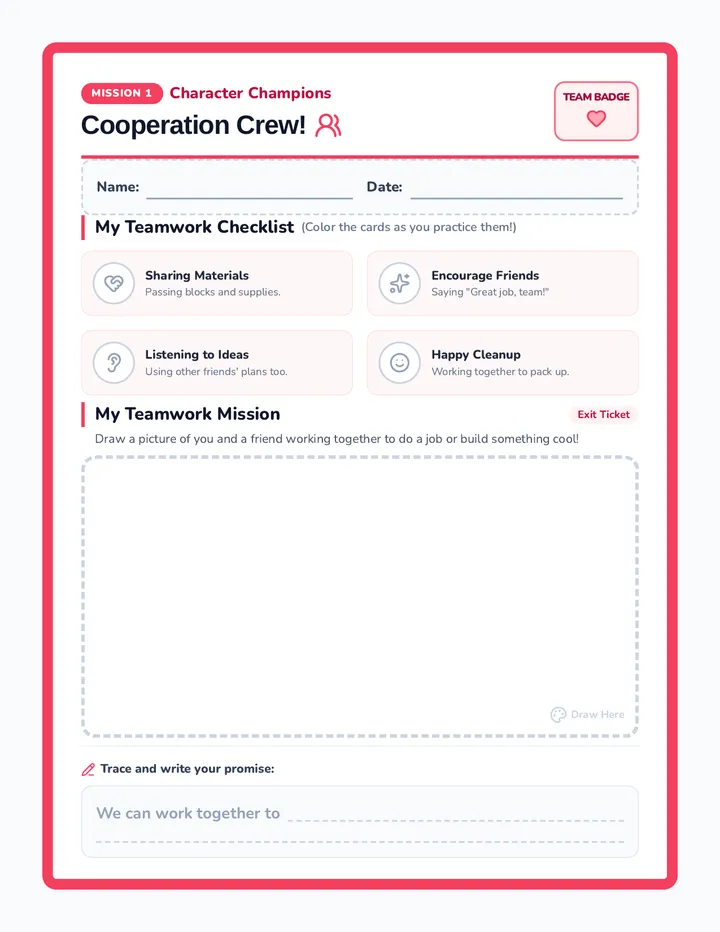 Cooperation Crew Activity Sheet