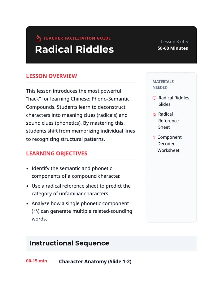 Radical Riddles Teacher Guide