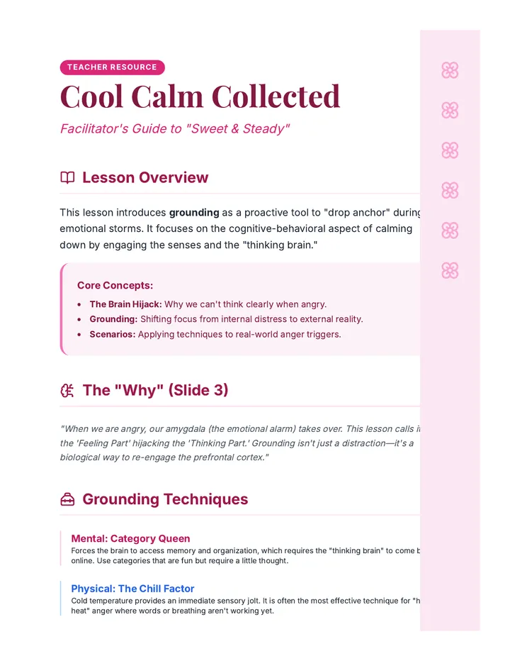 Sweet and Steady Teacher Guide