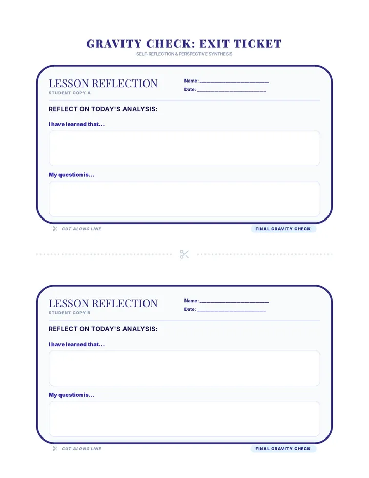 Gravity Check Exit Ticket