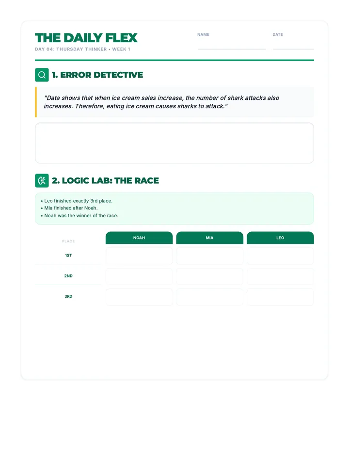 Day 4 Morning Flex Worksheet