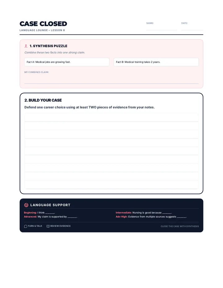 Case Closed Worksheet