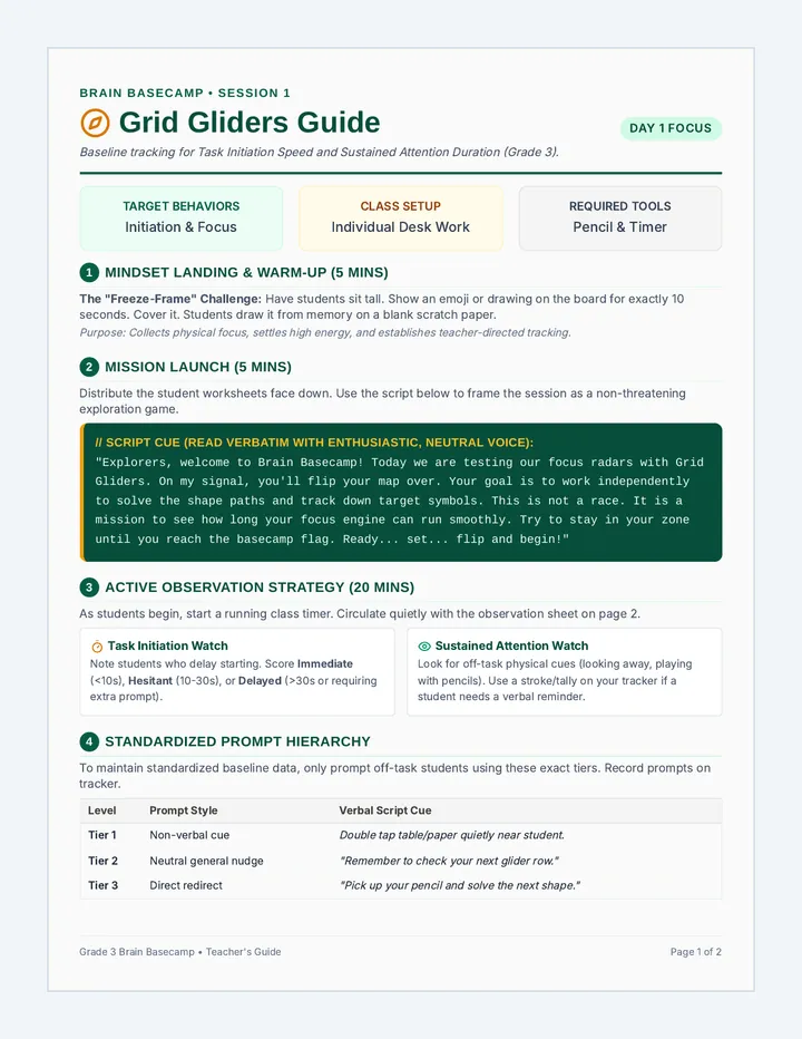 Grid Gliders Teacher Guide