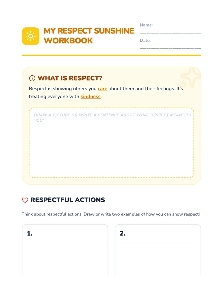 Respect Sunshine Workbook