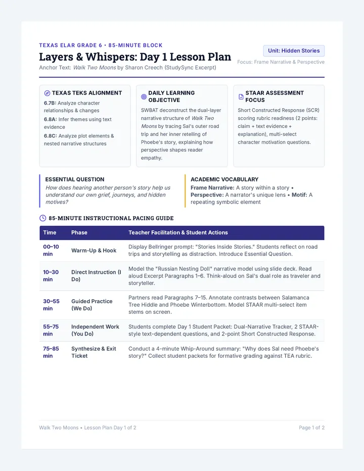 Layers Whispers Lesson Plan