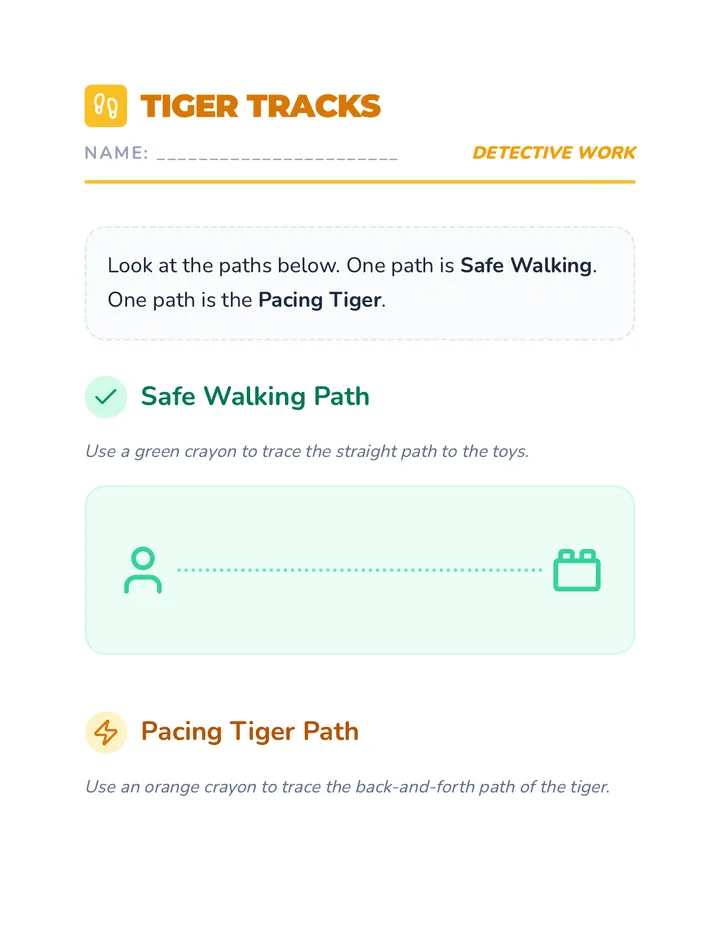 Tiger Tracks Worksheet