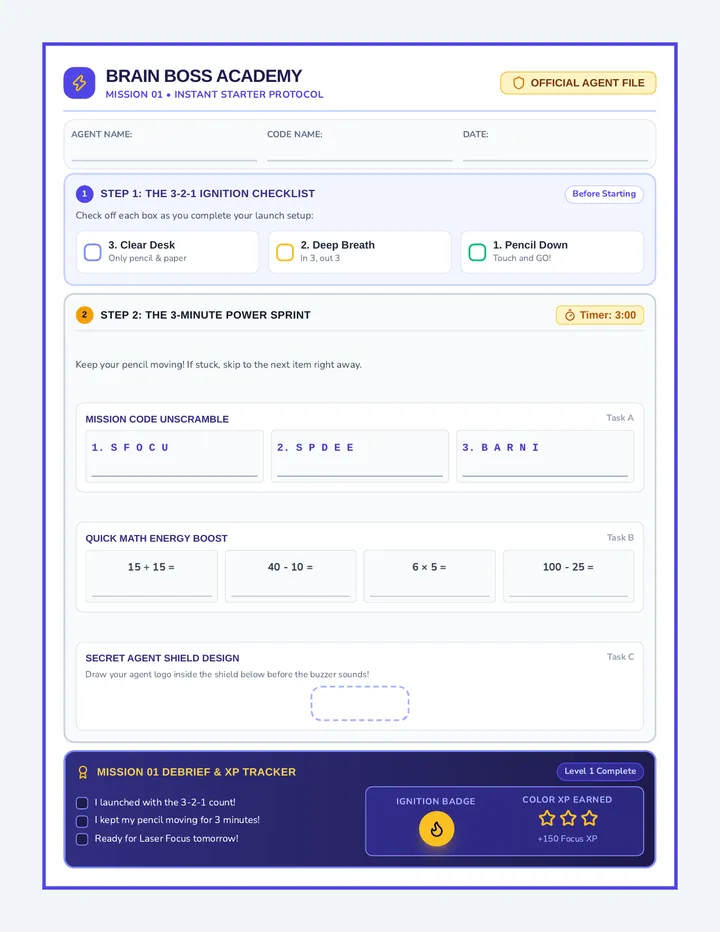 Launch Pad Mission Sheet