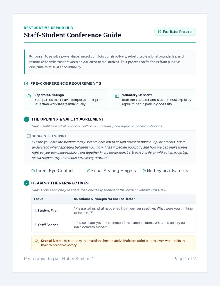 Staff Student Facilitator Guide