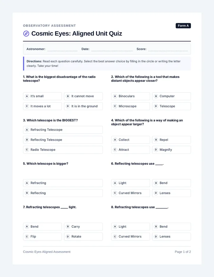 Cosmic Eyes Quiz