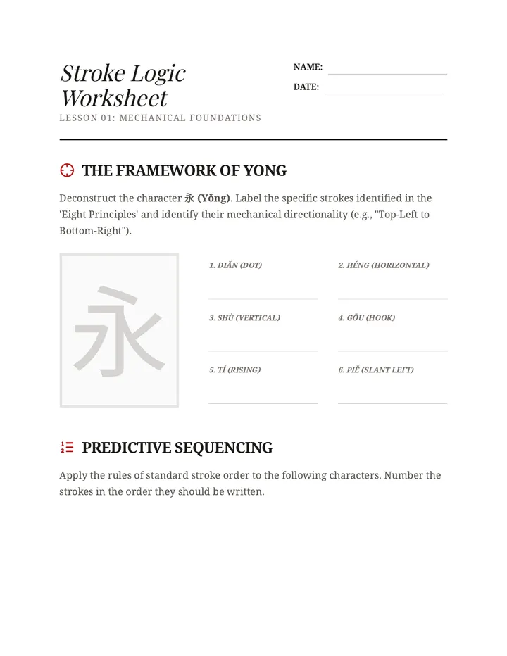 Stroke Logic Worksheet