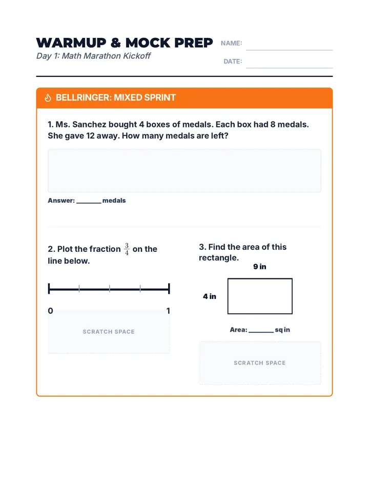 Warmup and Mock Logistics Worksheet Day 1 Worksheet