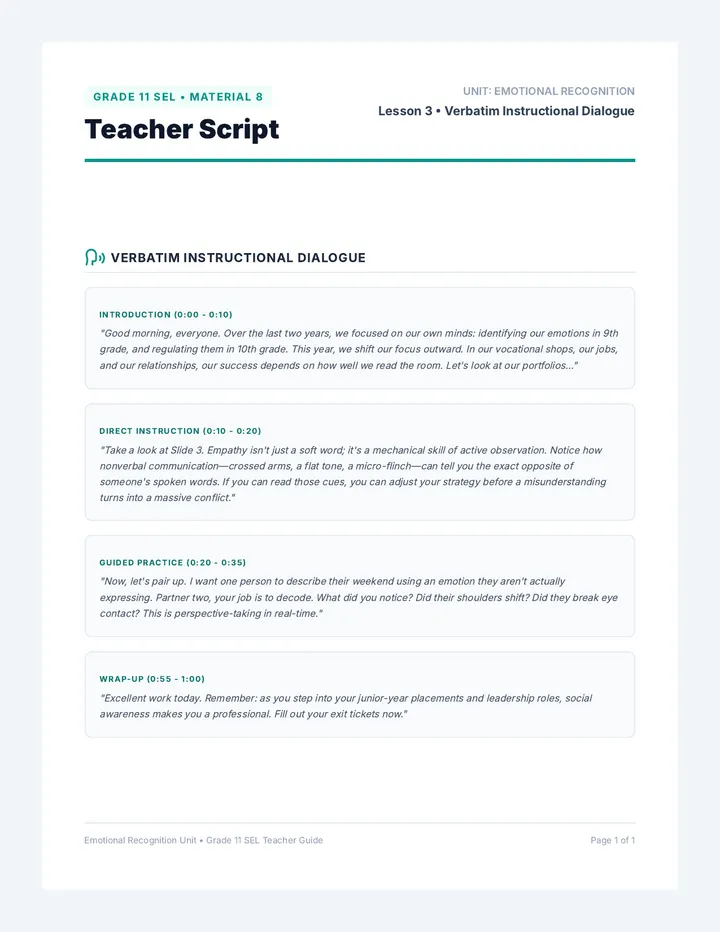 Understanding Others Teacher Script