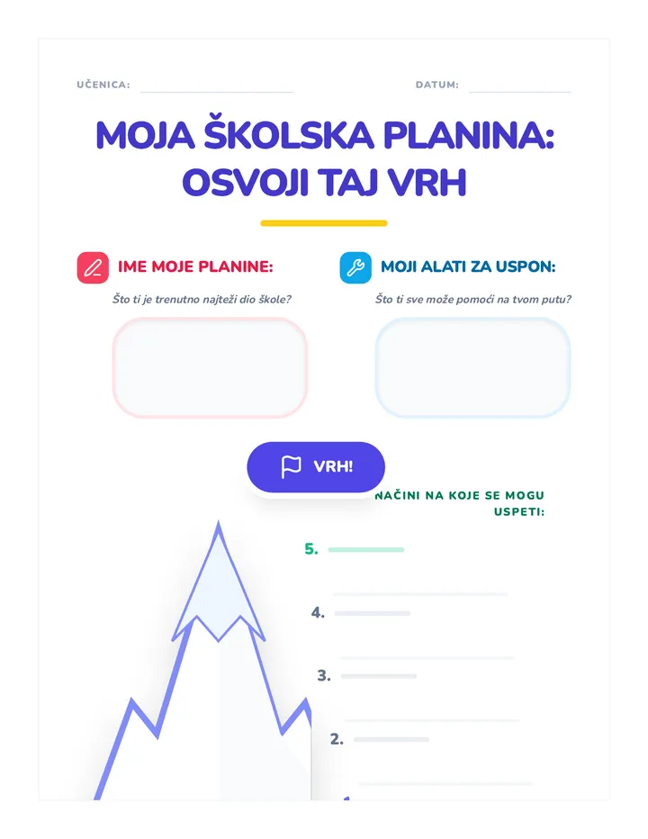 Moja Školska Planina Osvoji Taj Vrh Radni List Rezultat