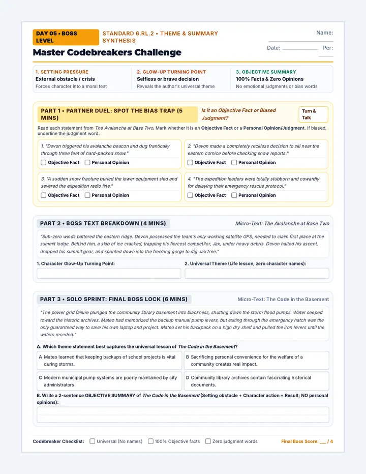 Master Codebreakers Worksheet