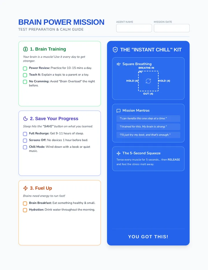 Brain Power Mission Checklist