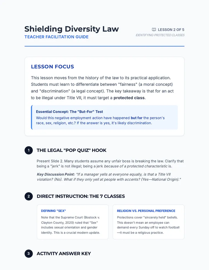Shielding Diversity Teacher Guide