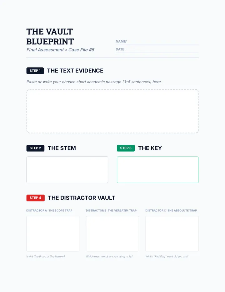 Student Created Distractors Blueprint
