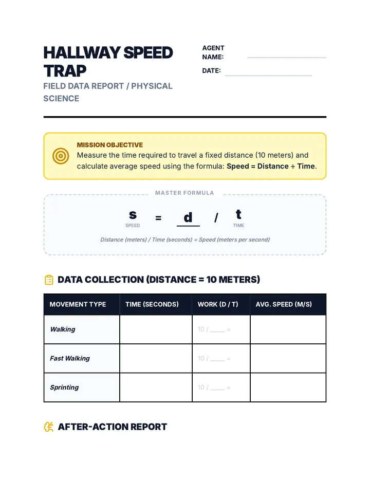 Speed Trap Worksheet