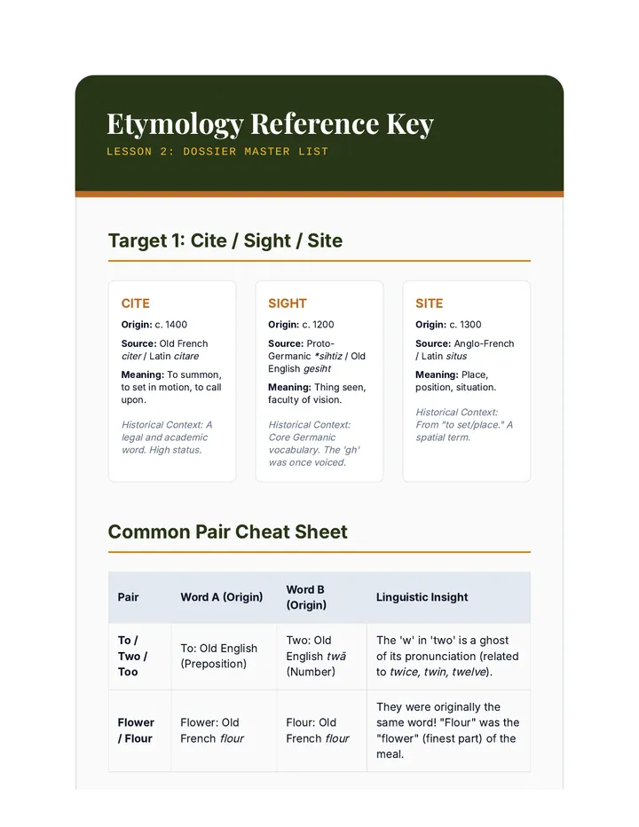 Etymology Teacher Resource