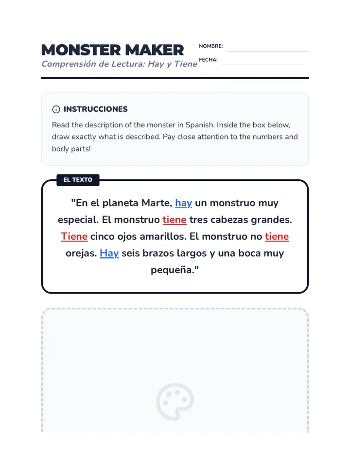 Monster Sketcher Worksheet