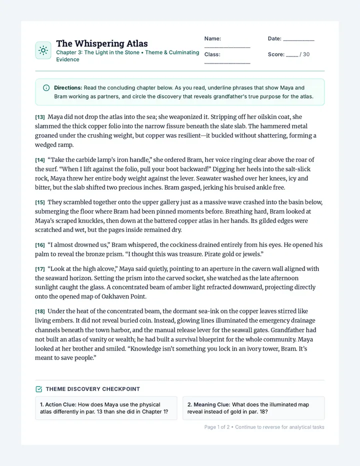 Thematic Evidence Worksheet