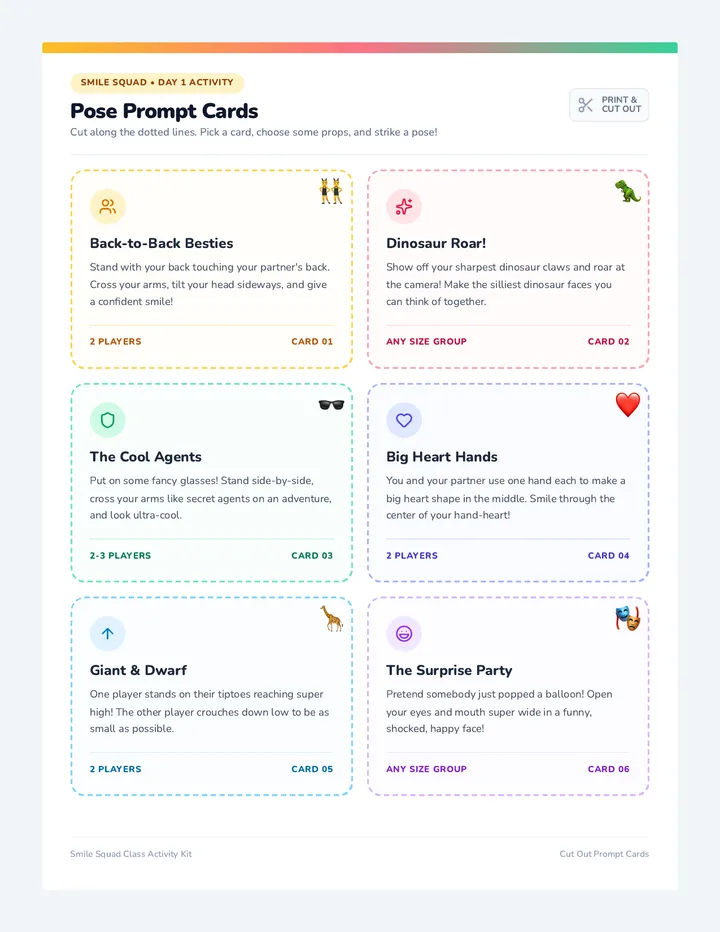 Pose Prompts Cards