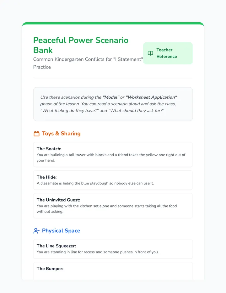 Peaceful Power Scenario Bank