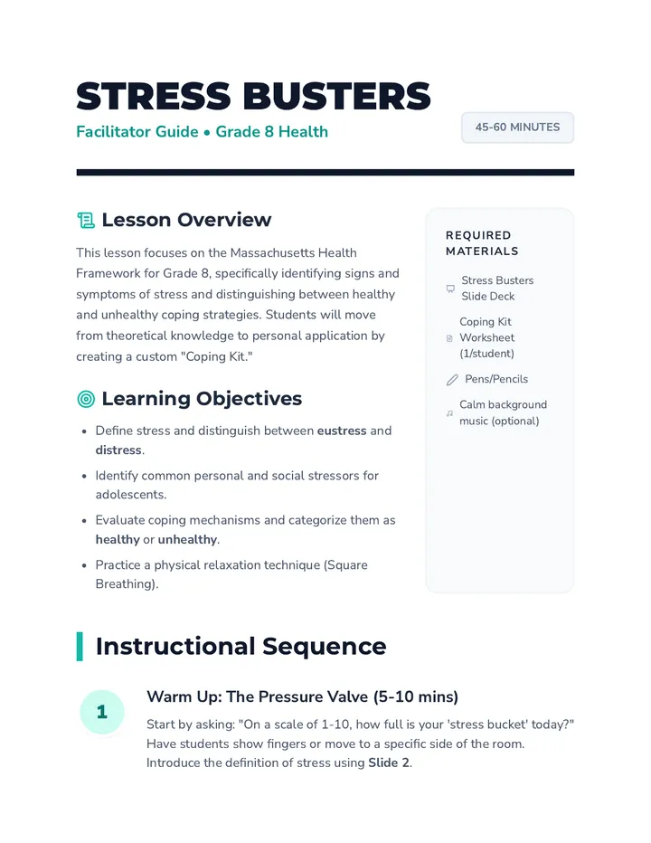 Stress Busters Facilitator Guide