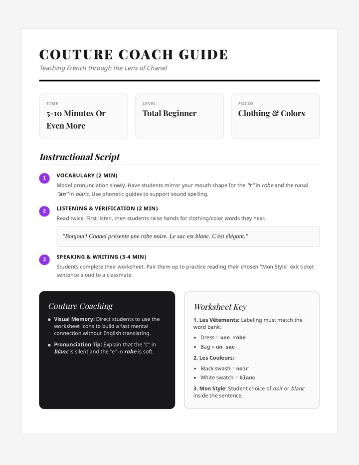 Couture Coach Guide