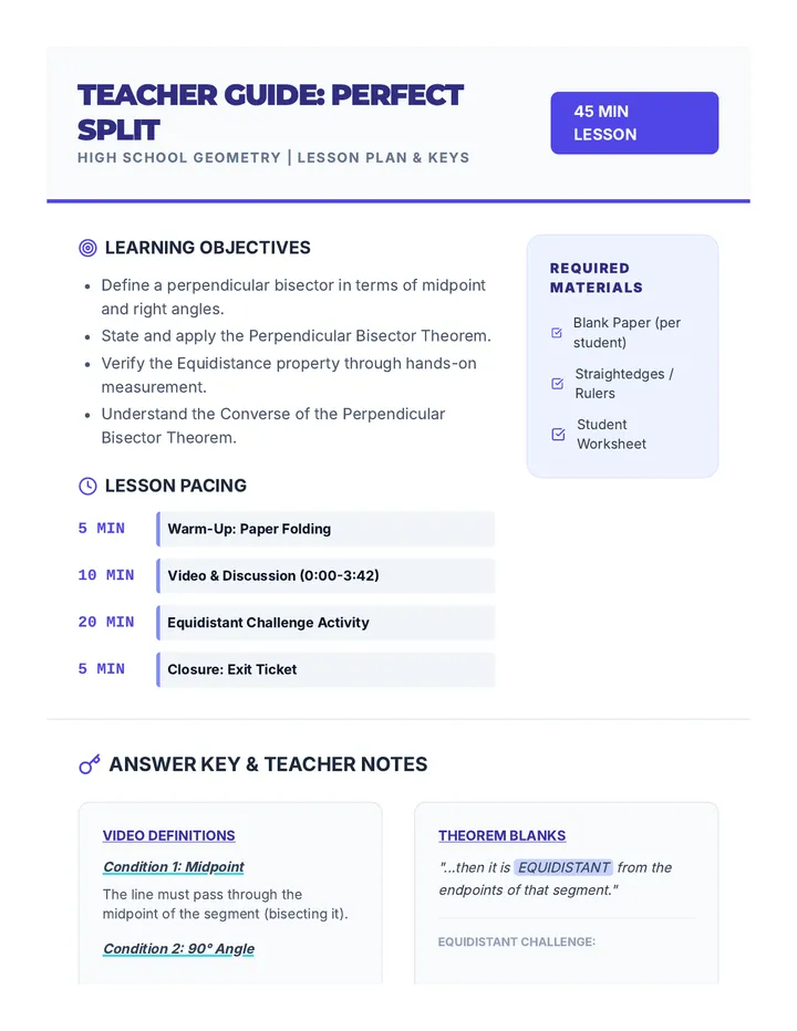 Perfect Split Teacher Guide
