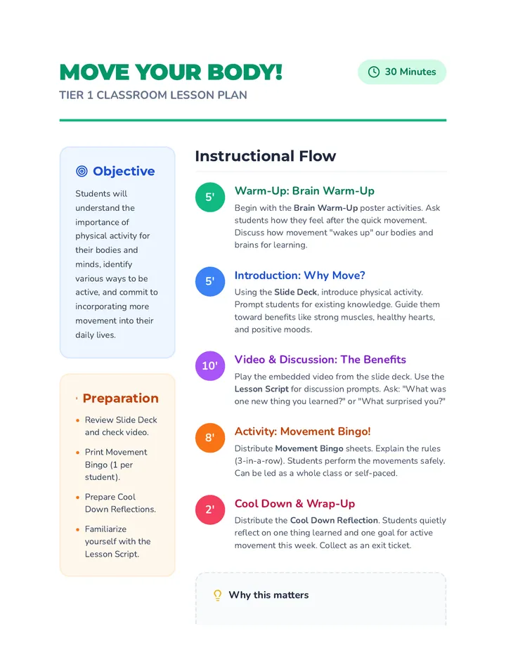 Move Your Body Lesson Plan