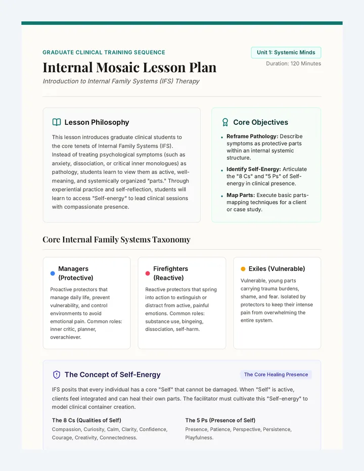 Internal Mosaic Lesson Plan