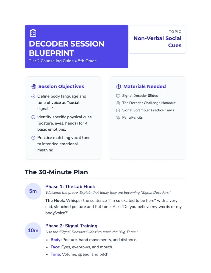 Decoder Session Blueprint Teacher Guide