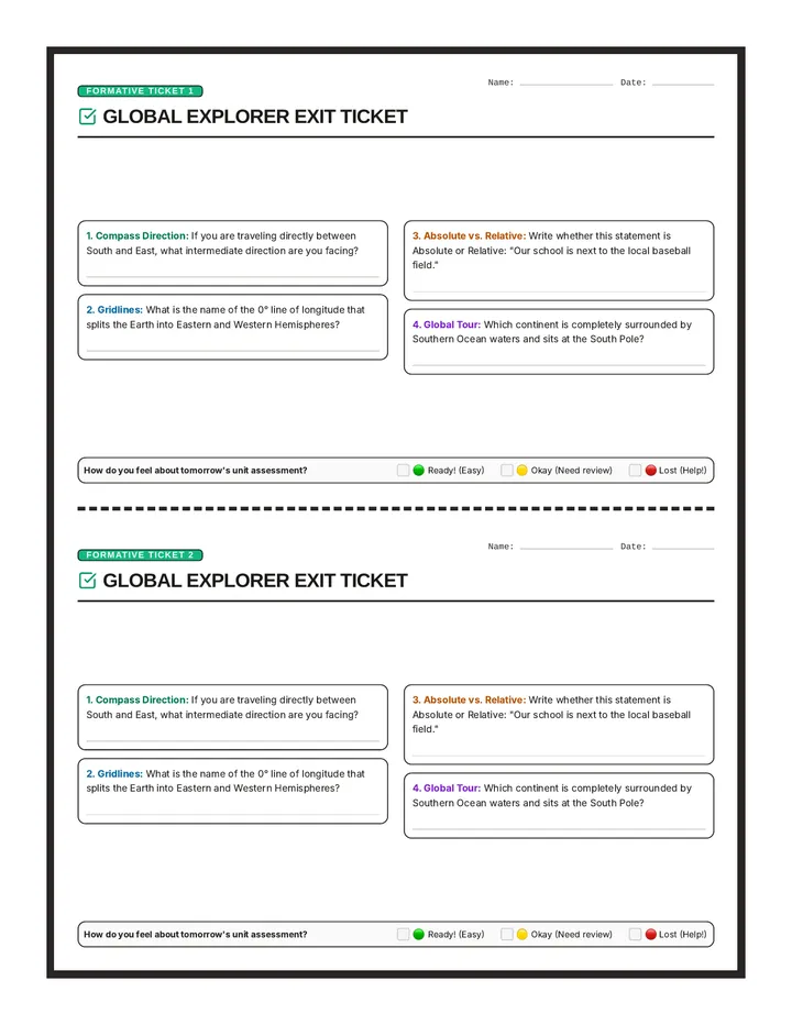 Global Explorer Exit Ticket