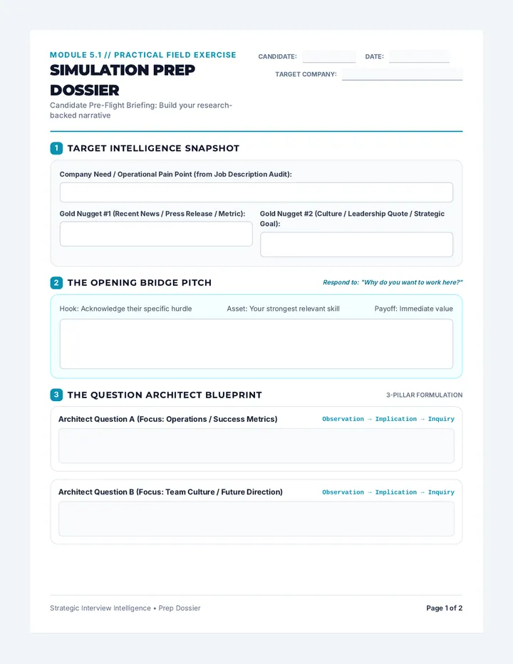 Simulation Scorecard Worksheet