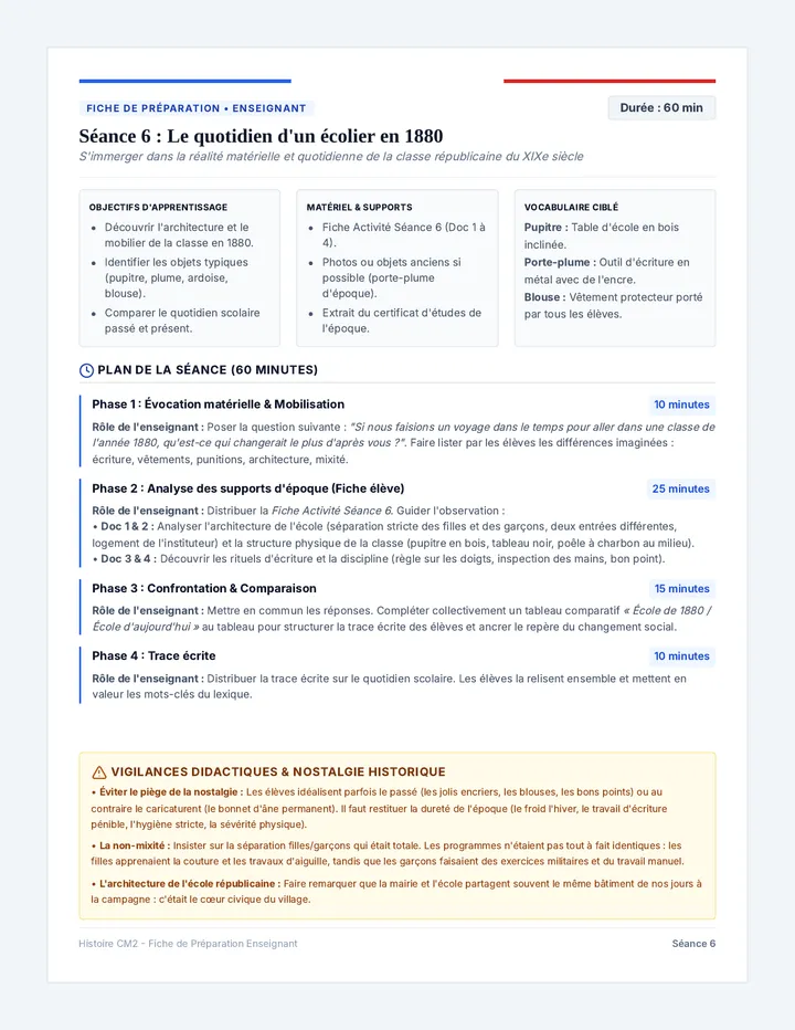 Guide Séance Quotidien Teacher Guide