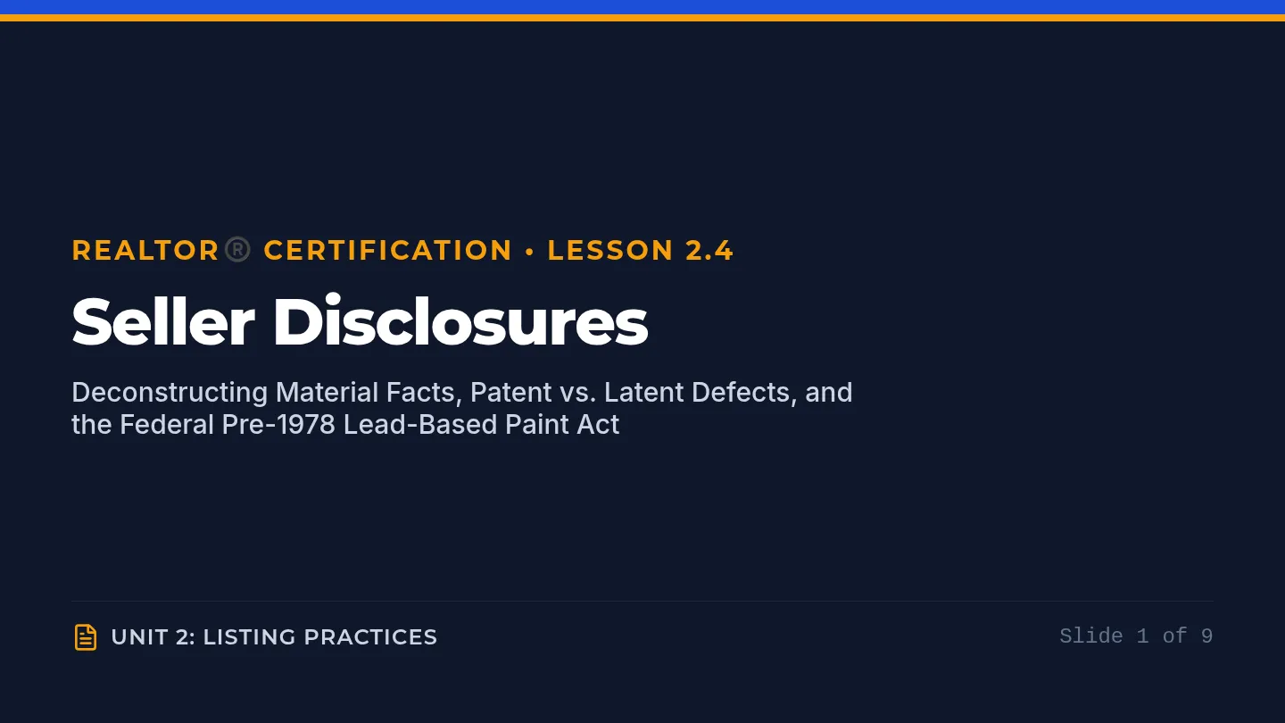 Seller Disclosures Slides