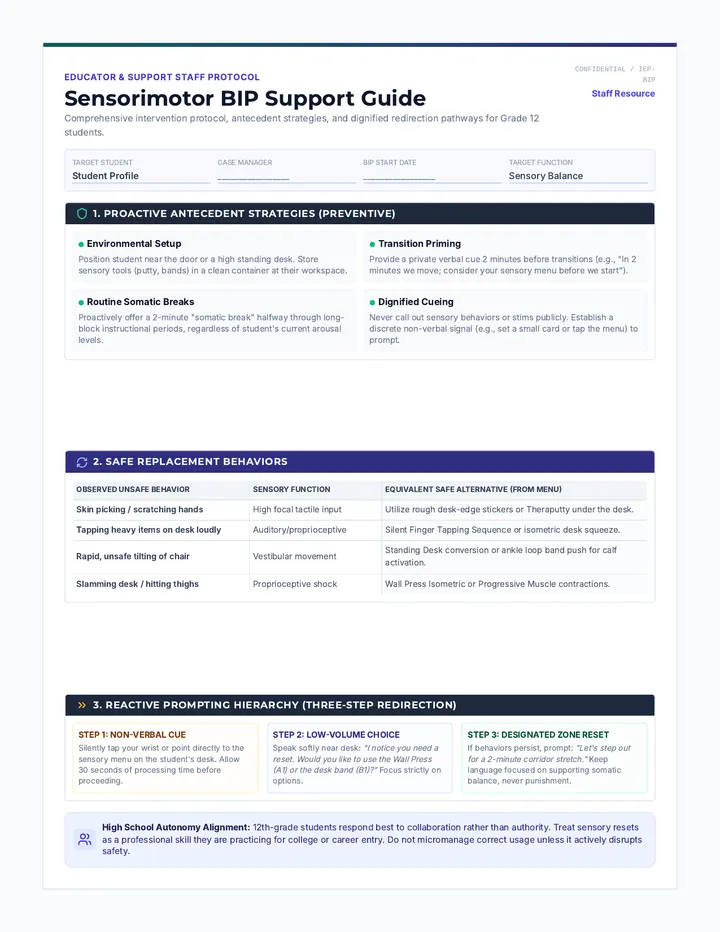 Sensory BIP Protocol