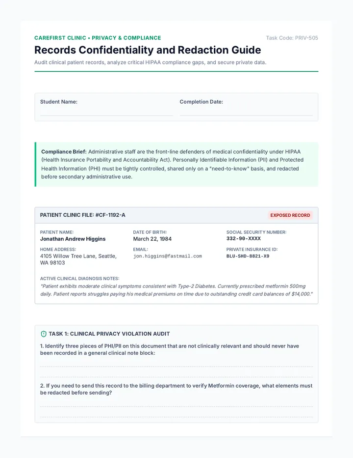 Records Confidentiality and Redaction Guide