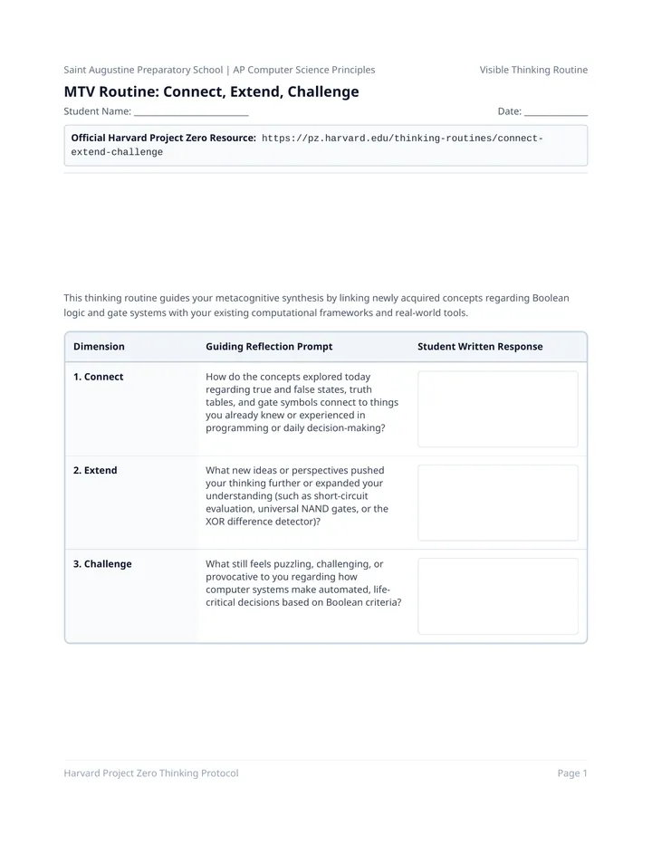 Visible Thinking Routine