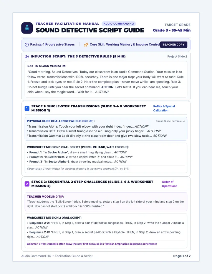 Sound Detective Script Guide
