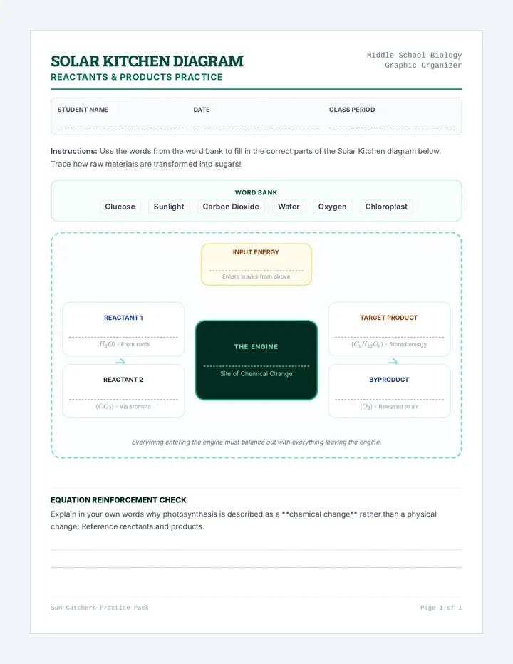Chemical Kitchen Worksheet