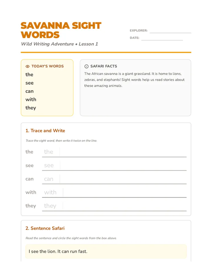 Wild Writing Workbook